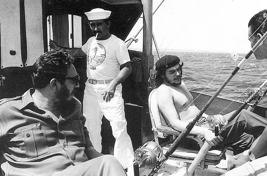 Che Goevara and Fidel Castro fishing 1960