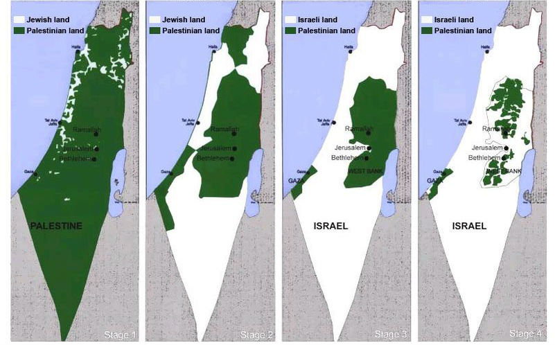Palestinian Lose of Land 1946 to 2005